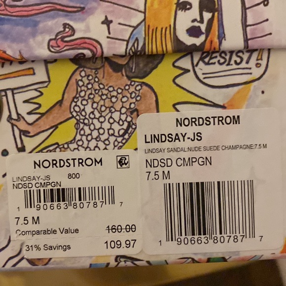 Jeffrey Campbell 7.5 Lindsay Sandal Nide Suede Champagne Heels - Picture 6 of 6